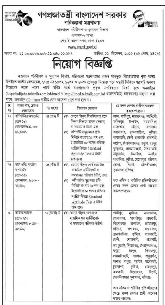 PLANDIV Job Circular 2022