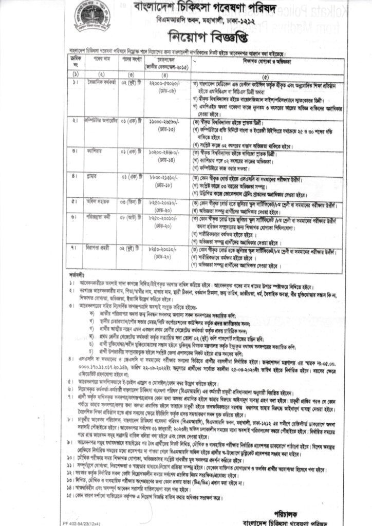 BMRC Job Circular 2023