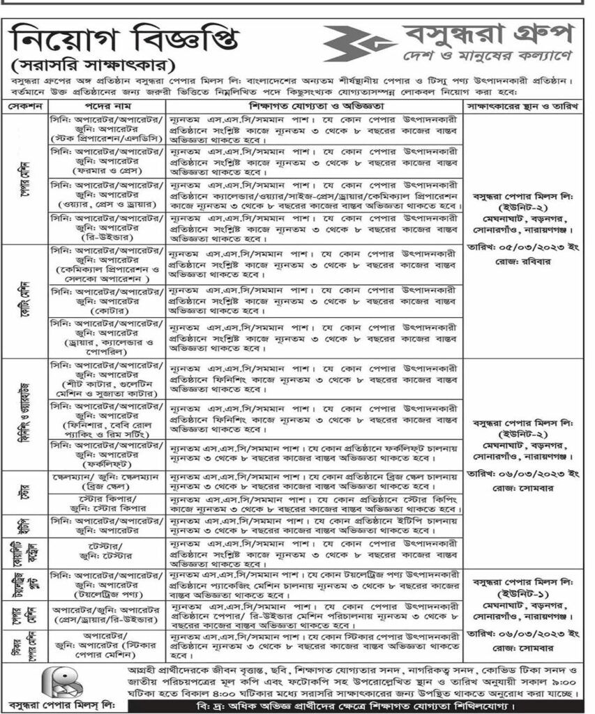 Bashundhara Group Job Circular 2023